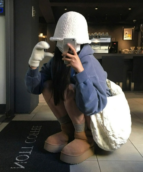 BEIDELLI（ベイデリー）の「[BELLIDE MADE] ビンテージピグメントクロップドフーディ（パーカー・レディース・グレー/ブルー/チャコールグレー・FREE）」の18枚目の写真