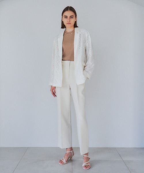 YECCA VECCA（イェッカヴェッカ）の「レースジャケット（テーラードジャケット・レディース・オフホワイト/チャコールグレー・FREE）」の19枚目の写真