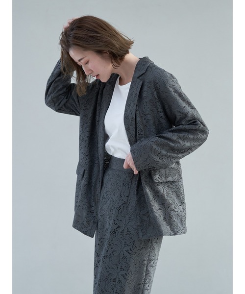 YECCA VECCA（イェッカヴェッカ）の「レースジャケット（テーラードジャケット・レディース・オフホワイト/チャコールグレー・FREE）」の20枚目の写真