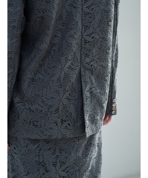 YECCA VECCA（イェッカヴェッカ）の「レースジャケット（テーラードジャケット・レディース・オフホワイト/チャコールグレー・FREE）」の21枚目の写真