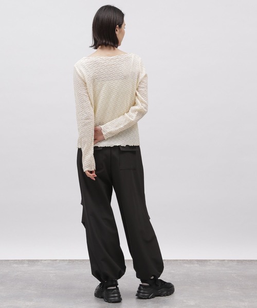 LAKOLE（ラコレ）の「フラワージャガードプルオーバー / 103371（Tシャツ/カットソー・レディース・ブラック/オフホワイト/ライトグリーン/アイボリー・SMALL/MEDIUM）」の9枚目の写真