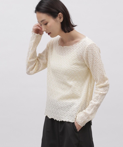 LAKOLE（ラコレ）の「フラワージャガードプルオーバー / 103371（Tシャツ/カットソー・レディース・ブラック/オフホワイト/ライトグリーン/アイボリー・SMALL/MEDIUM）」の8枚目の写真