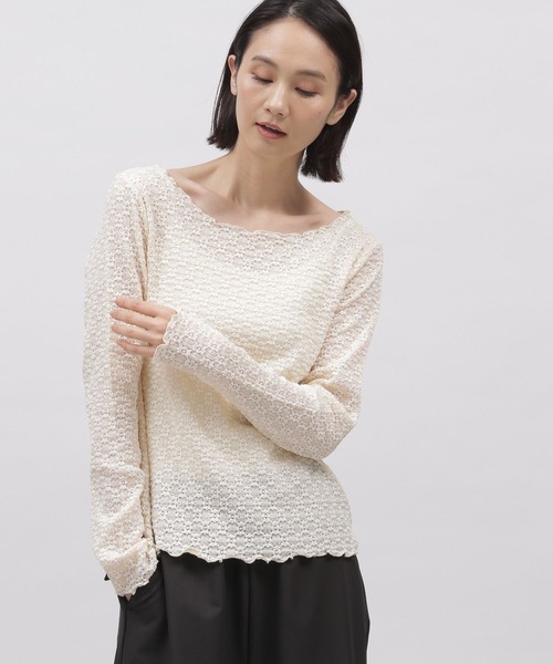 LAKOLE（ラコレ）の「フラワージャガードプルオーバー / 103371（Tシャツ/カットソー・レディース・ブラック/オフホワイト/ライトグリーン/アイボリー・SMALL/MEDIUM）」の10枚目の写真