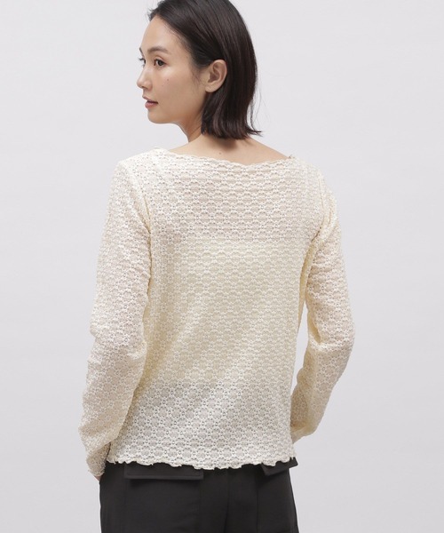 LAKOLE（ラコレ）の「フラワージャガードプルオーバー / 103371（Tシャツ/カットソー・レディース・ブラック/オフホワイト/ライトグリーン/アイボリー・SMALL/MEDIUM）」の11枚目の写真