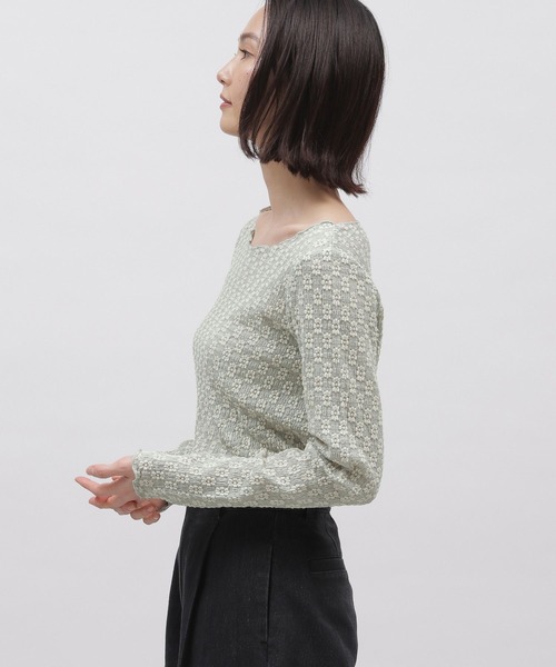 LAKOLE（ラコレ）の「フラワージャガードプルオーバー / 103371（Tシャツ/カットソー・レディース・ブラック/オフホワイト/ライトグリーン/アイボリー・SMALL/MEDIUM）」の19枚目の写真