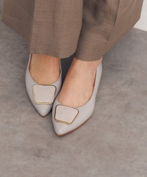 【Made in Japan】スクエアバックルフラットパンプス/ 641102