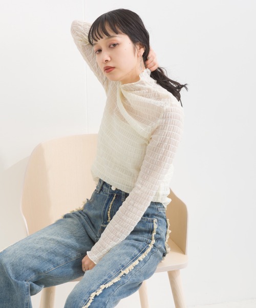シャーリングシアートップ（Tシャツ/カットソー）｜terrace（テラス 