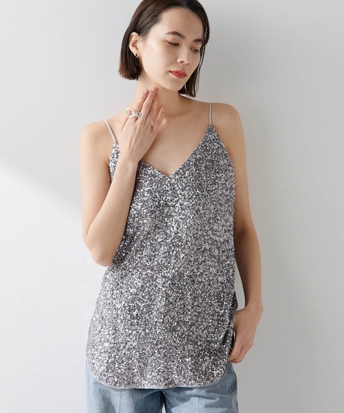 Whim Gazette（ウィムガゼット）の「スパンコールキャミ（キャミソール・レディース・シルバー・FREE）」の3枚目の写真