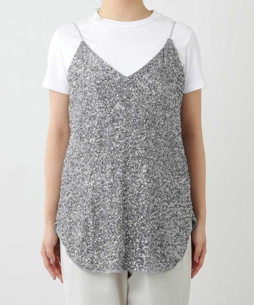 Whim Gazette（ウィムガゼット）の「スパンコールキャミ（キャミソール・レディース・シルバー・FREE）」の19枚目の写真