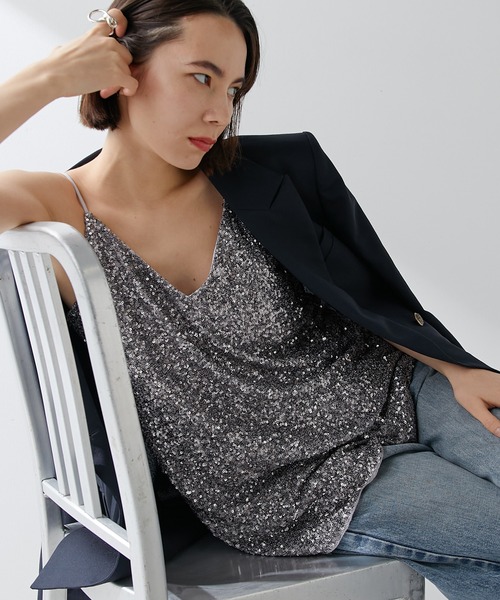 Whim Gazette（ウィムガゼット）の「スパンコールキャミ（キャミソール・レディース・シルバー・FREE）」の22枚目の写真