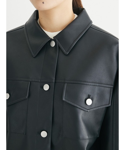 ELENCARE DUE（エレンカーレデュエ）の「・ELENCARE　DUE　合皮Gジャン（ライダースジャケット・レディース・ブラック・FREE）」の9枚目の写真