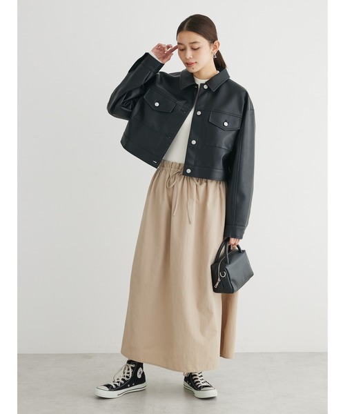 ELENCARE DUE（エレンカーレデュエ）の「・ELENCARE　DUE　合皮Gジャン（ライダースジャケット・レディース・ブラック・FREE）」の3枚目の写真