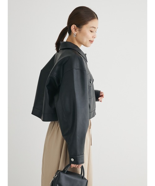 ELENCARE DUE（エレンカーレデュエ）の「・ELENCARE　DUE　合皮Gジャン（ライダースジャケット・レディース・ブラック・FREE）」の7枚目の写真