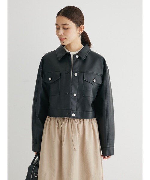 ELENCARE DUE（エレンカーレデュエ）の「・ELENCARE　DUE　合皮Gジャン（ライダースジャケット・レディース・ブラック・FREE）」の6枚目の写真