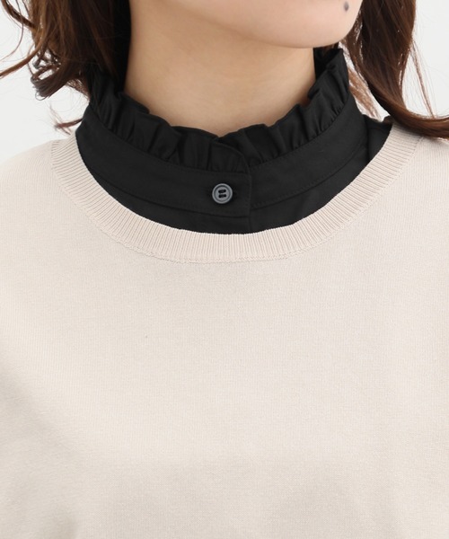 Honeys（ハニーズ）の「付け衿／スタンドフリル（付け襟・レディース・ブラック/ホワイト・FREE）」の2枚目の写真