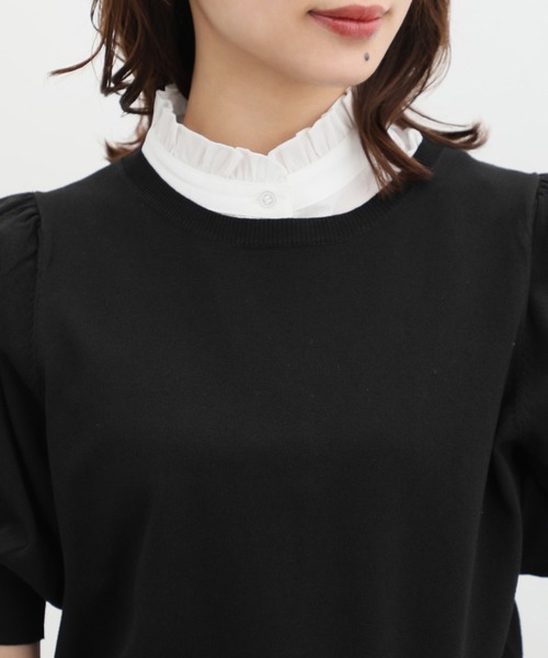 Honeys（ハニーズ）の「付け衿／スタンドフリル（付け襟・レディース・ブラック/ホワイト・FREE）」の14枚目の写真