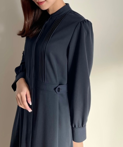 新品　HALUHIROINE　サイドボタンシャツワンピース　ネイビー　大きめ HALUHIROINE（ハルヒロイン）の「サイドボタンシャツワンピース