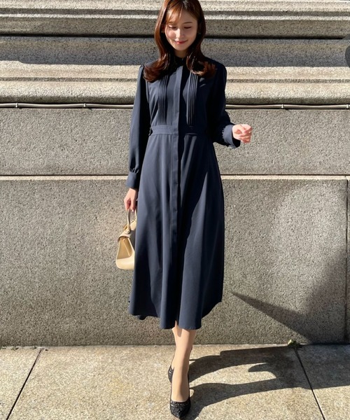 新品　HALUHIROINE　サイドボタンシャツワンピース　ネイビー　大きめ HALUHIROINE（ハルヒロイン）の「サイドボタンシャツワンピース