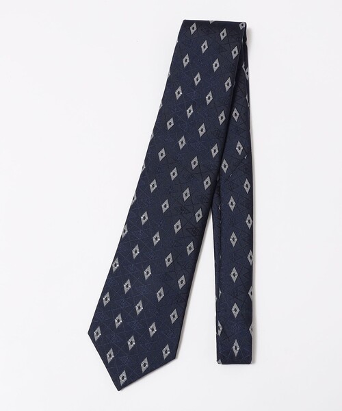 SHIPS（シップス）の「SHIPS: シルク ジャカード スクエア 小紋 ネクタイ（ネクタイ・メンズ・ネイビー/ブラウン/パープル系その他・6）」の2枚目の写真