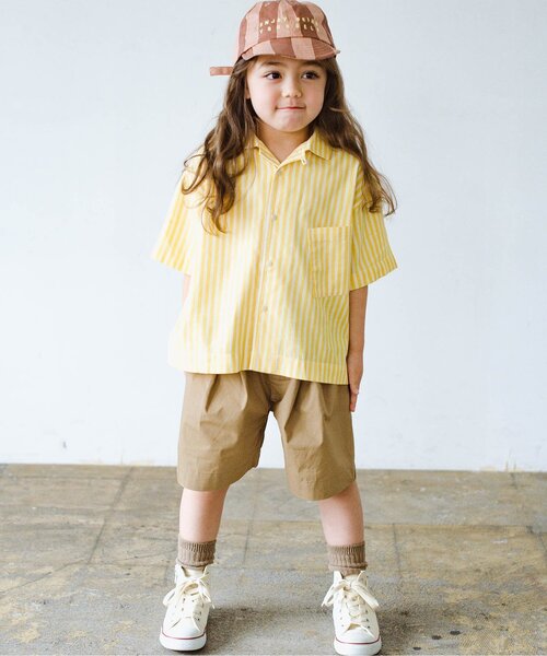 p.premier（ピードットプルミエ）の「【セットアップ可】ボリュームタックハーフパンツ（その他パンツ・キッズ・ベージュ/ブラック/カーキ・80/90/100/110/120/130/140）」の4枚目の写真