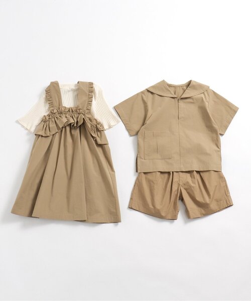 p.premier（ピードットプルミエ）の「【セットアップ可】ボリュームタックハーフパンツ（その他パンツ・キッズ・ベージュ/ブラック/カーキ・80/90/100/110/120/130/140）」の20枚目の写真