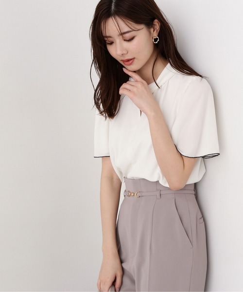 PROPORTION BODY DRESSING(プロポーションボディドレッシング)の「キーネックフレアスリーブブラウス / 1214110413(シャツ/ブラウス・レディース・ベージュ/ネイビー/ホワイト系その他・SMALL/MEDIUM)」の4枚目の写真
