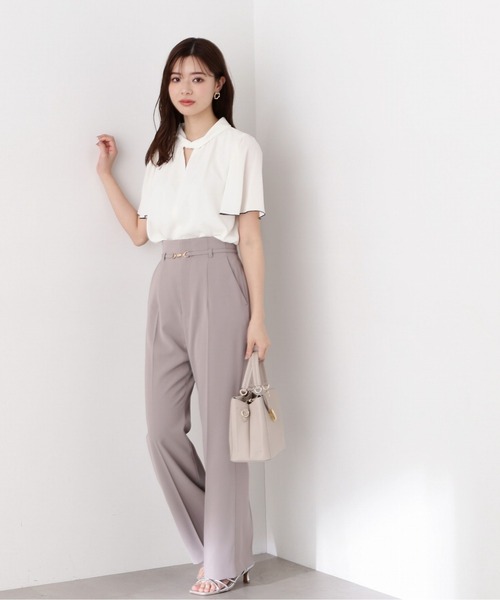 PROPORTION BODY DRESSING(プロポーションボディドレッシング)の「キーネックフレアスリーブブラウス / 1214110413(シャツ/ブラウス・レディース・ベージュ/ネイビー/ホワイト系その他・SMALL/MEDIUM)」の7枚目の写真
