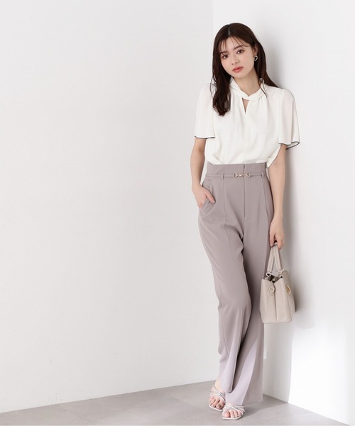 PROPORTION BODY DRESSING(プロポーションボディドレッシング)の「キーネックフレアスリーブブラウス / 1214110413(シャツ/ブラウス・レディース・ベージュ/ネイビー/ホワイト系その他・SMALL/MEDIUM)」の8枚目の写真