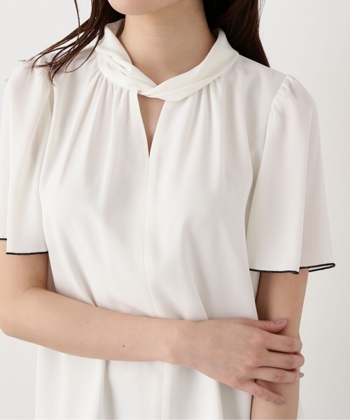 PROPORTION BODY DRESSING(プロポーションボディドレッシング)の「キーネックフレアスリーブブラウス / 1214110413(シャツ/ブラウス・レディース・ベージュ/ネイビー/ホワイト系その他・SMALL/MEDIUM)」の14枚目の写真