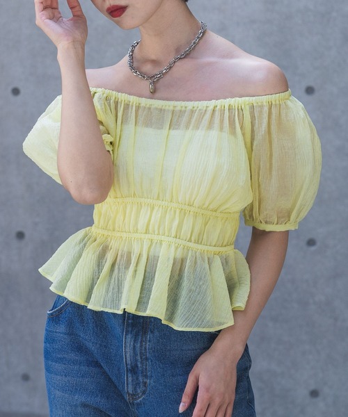 PAGEBOY（ページボーイ）の「アソートレースアップブラウス（シャツ/ブラウス・レディース・ブラック系その他/ブルー/ブラック/ホワイト/ライム・FREE）」の4枚目の写真