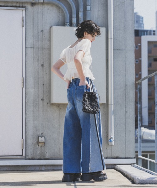 PAGEBOY（ページボーイ）の「アソートレースアップブラウス（シャツ/ブラウス・レディース・ブラック系その他/ブルー/ブラック/ホワイト/ライム・FREE）」の21枚目の写真