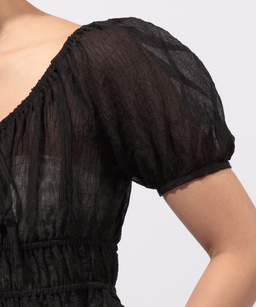 PAGEBOY（ページボーイ）の「アソートレースアップブラウス（シャツ/ブラウス・レディース・ブラック系その他/ブルー/ブラック/ホワイト/ライム・FREE）」の6枚目の写真