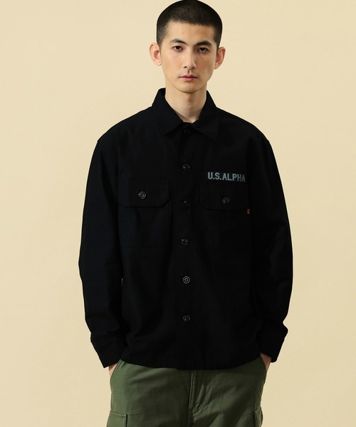 Alpha Industries（アルファインダストリーズ）の「ユーティリティシャツ/スーベニア刺繍 長袖（SOUVENIR）（シャツ/ブラウス・メンズ・ブラック/オリーブ/グレー・MEDIUM/LARGE/X-LARGE）」の11枚目の写真
