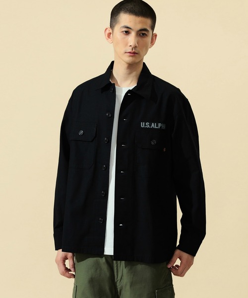 Alpha Industries（アルファインダストリーズ）の「ユーティリティシャツ/スーベニア刺繍 長袖（SOUVENIR）（シャツ/ブラウス・メンズ・ブラック/オリーブ/グレー・MEDIUM/LARGE/X-LARGE）」の13枚目の写真