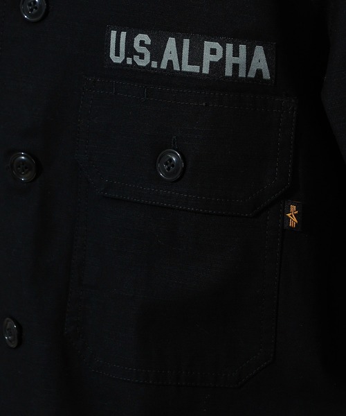 Alpha Industries（アルファインダストリーズ）の「ユーティリティシャツ/スーベニア刺繍 長袖（SOUVENIR）（シャツ/ブラウス・メンズ・ブラック/オリーブ/グレー・MEDIUM/LARGE/X-LARGE）」の19枚目の写真