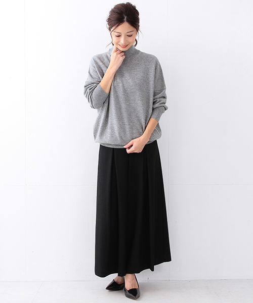 Demi-Luxe BEAMS（デミルクス ビームス）の「【BAILA1月号掲載】Demi-Luxe BEAMS / ハイネック ドロップショルダー ニット（ニット/セーター・レディース・オフホワイト/グレー・ONE SIZE）」の22枚目の写真