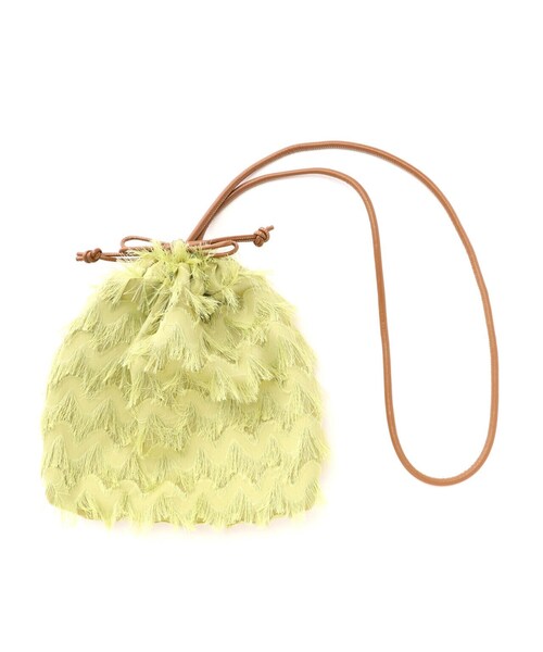 FREE'S MART（フリーズマート）の「◆マテリアル巾着バッグ（ハンドバッグ・レディース・ブラック/ライトグリーン・ﾌﾘ-）」の16枚目の写真