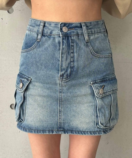 ENVYM（アンビー）の「カーゴポケットデニムスカート（スカート・レディース・ブルー・SMALL/MEDIUM）」の19枚目の写真