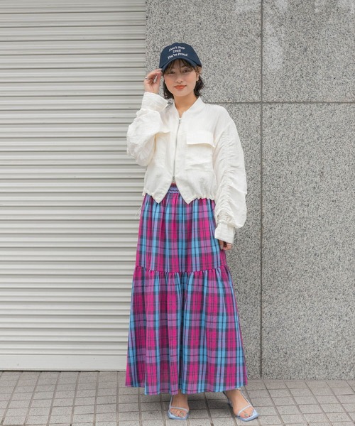 SENSE OF PLACE by URBAN RESEARCH（センスオブプレイスバイアーバンリサーチ）の「チェックティアードスカート（スカート・レディース・イエロー系その他/ピンク系その他/ホワイト系その他・ONE）」の7枚目の写真