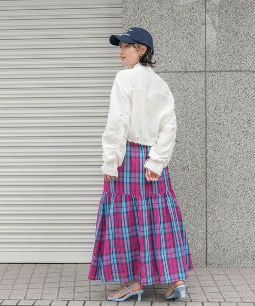 SENSE OF PLACE by URBAN RESEARCH（センスオブプレイスバイアーバンリサーチ）の「チェックティアードスカート（スカート・レディース・イエロー系その他/ピンク系その他/ホワイト系その他・ONE）」の8枚目の写真