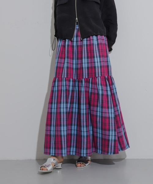 SENSE OF PLACE by URBAN RESEARCH（センスオブプレイスバイアーバンリサーチ）の「チェックティアードスカート（スカート・レディース・イエロー系その他/ピンク系その他/ホワイト系その他・ONE）」の10枚目の写真