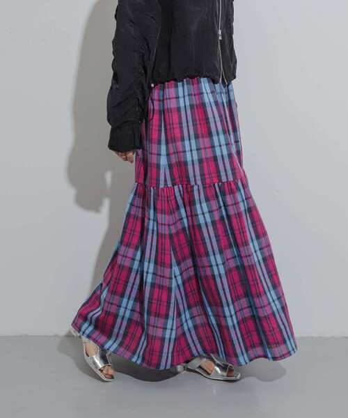 SENSE OF PLACE by URBAN RESEARCH（センスオブプレイスバイアーバンリサーチ）の「チェックティアードスカート（スカート・レディース・イエロー系その他/ピンク系その他/ホワイト系その他・ONE）」の11枚目の写真