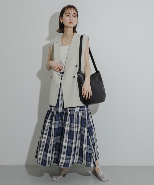 SENSE OF PLACE by URBAN RESEARCH（センスオブプレイスバイアーバンリサーチ）の「チェックティアードスカート（スカート・レディース・イエロー系その他/ピンク系その他/ホワイト系その他・ONE）」の16枚目の写真