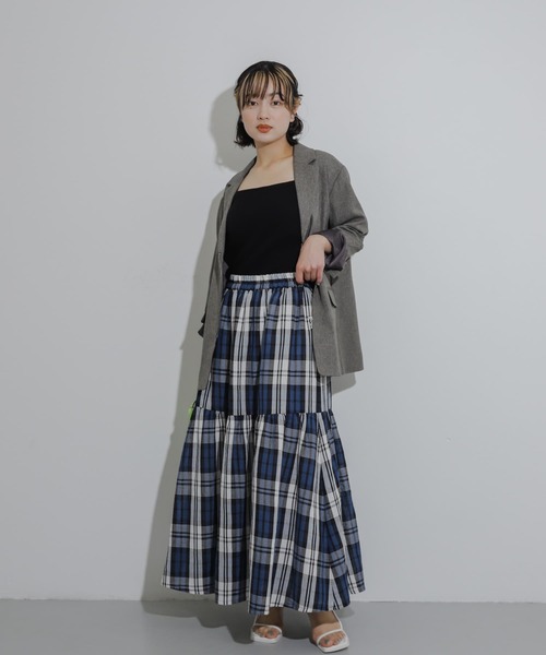 SENSE OF PLACE by URBAN RESEARCH（センスオブプレイスバイアーバンリサーチ）の「チェックティアードスカート（スカート・レディース・イエロー系その他/ピンク系その他/ホワイト系その他・ONE）」の21枚目の写真