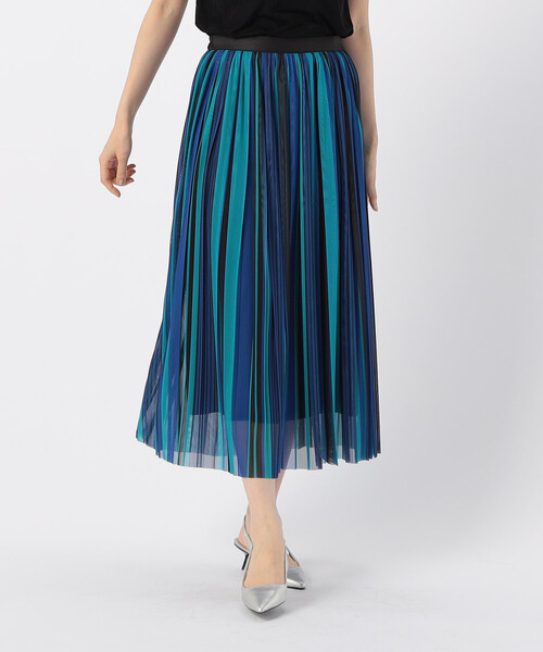 COMME CA ISM（コムサイズム）の「マルチカラーストライプ チュールプリーツスカート（スカート・レディース・ブラック系/ブルー系その他・MEDIUM/LARGE）」の8枚目の写真