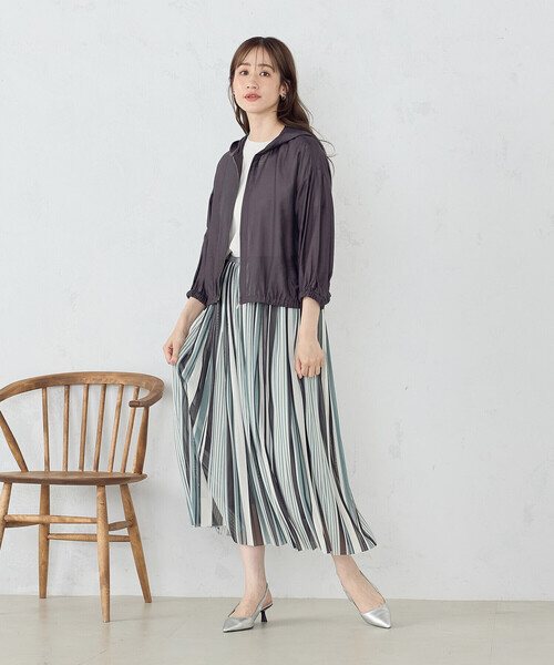 COMME CA ISM（コムサイズム）の「マルチカラーストライプ チュールプリーツスカート（スカート・レディース・ブラック系/ブルー系その他・MEDIUM/LARGE）」の10枚目の写真