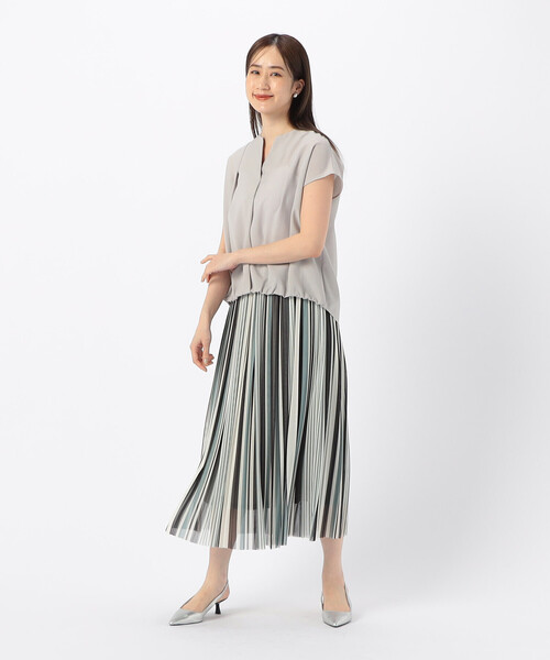 COMME CA ISM（コムサイズム）の「マルチカラーストライプ チュールプリーツスカート（スカート・レディース・ブラック系/ブルー系その他・MEDIUM/LARGE）」の12枚目の写真