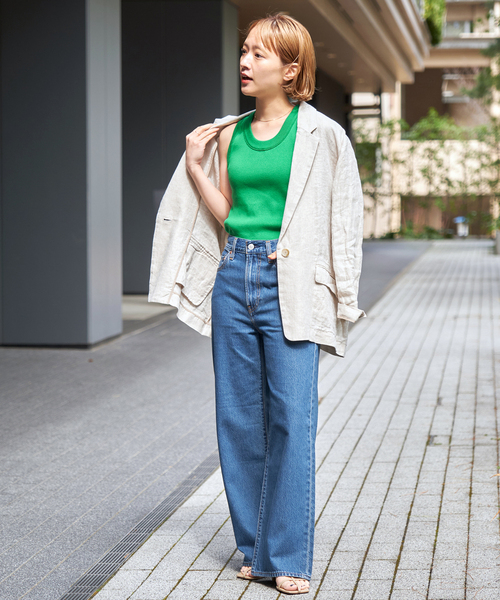 Spick & Span(スピックアンドスパン)の「18G リブニットタンク(タンクトップ・レディース・ブラック/ホワイト/キャメル/グリーン・FREE)」の9枚目の写真