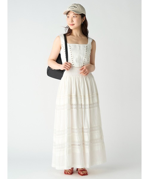 LILY BROWN（リリーブラウン）の「[L.B CANDY STOCK]スタッズデニムビスチェ（Tシャツ/カットソー・レディース・ブルー/ブラック/ホワイト・FREE）」の14枚目の写真