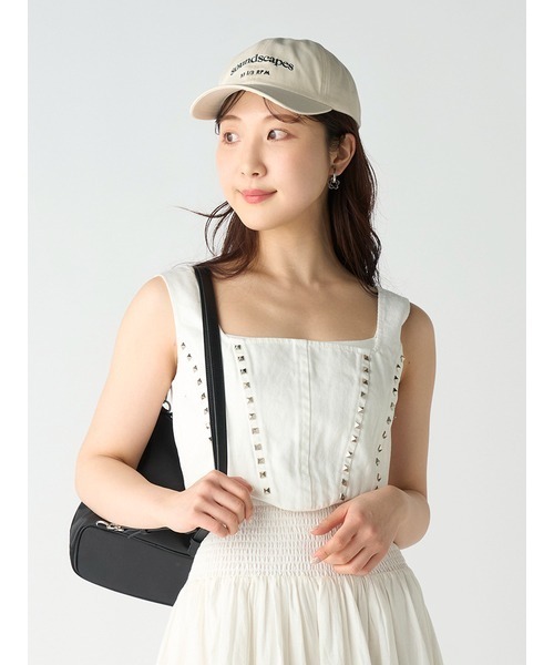 LILY BROWN（リリーブラウン）の「[L.B CANDY STOCK]スタッズデニムビスチェ（Tシャツ/カットソー・レディース・ブルー/ブラック/ホワイト・FREE）」の4枚目の写真